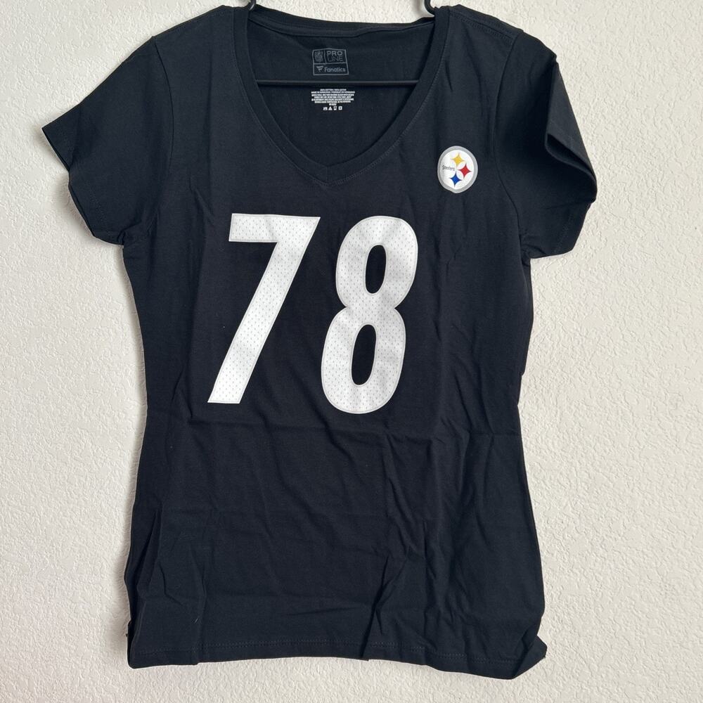 Women’s Pittsburgh Steelers Jet Black Ladies Small V Neck Tee NWT